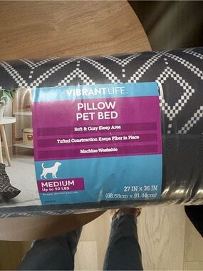 Vibrant Life Gray Pillow Pet Bed - Medium